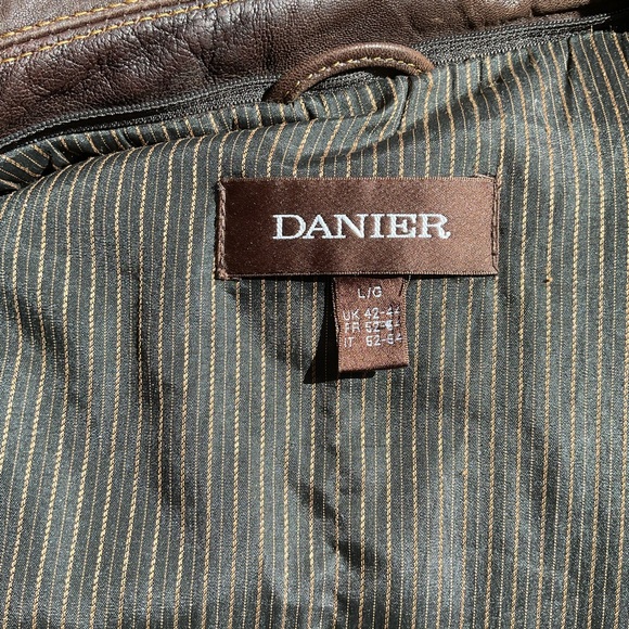 Vintage Danier Men's Brown Leather Thinsulate insulation Jacket Size L - Picture 5 of 13